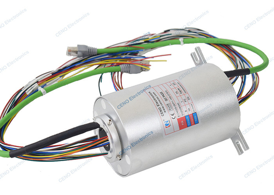 Pierścień ślizgowy sygnału Ethernet 0 - 380 V AC / DC Kompatybilny z 6 obwodami kolektora elektrycznego