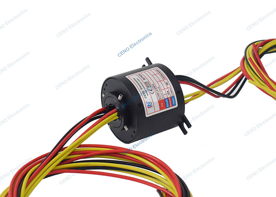Przez otwór przewodzący moc ślizganie pierścienia montaż 300 RPM z rotacyjnym łącza zasilania elektrycznego